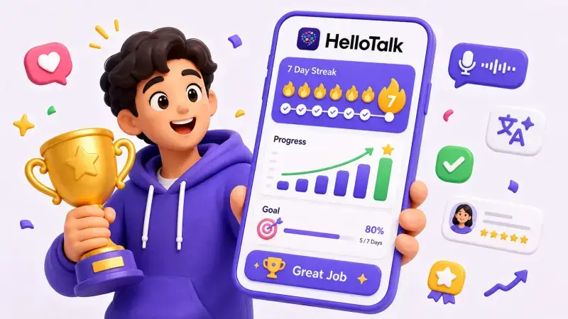 hellotalk-語学学習-進捗-トロフィー