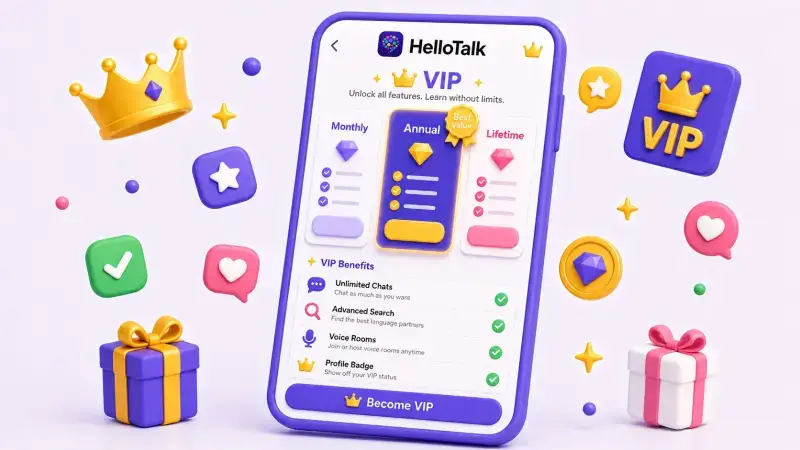 hellotalk-vip-サブスクリプションプラン画面