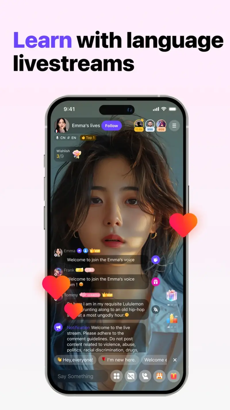 Community members comparing Korean notes on HelloTalk