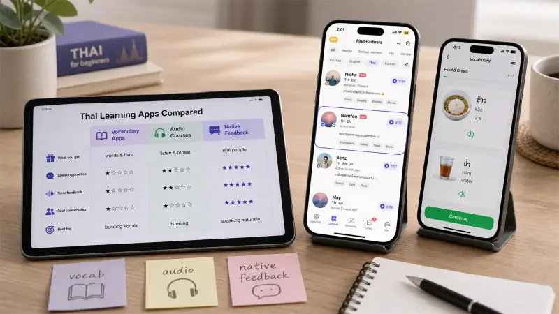 Thai learning apps compared with native feedback highlighted