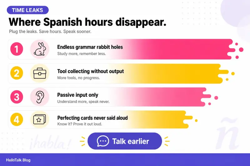 Ranking of common Spanish study time wasters