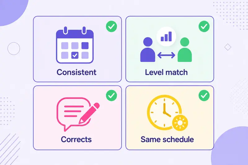 Grid of criteria for choosing a French exchange partner