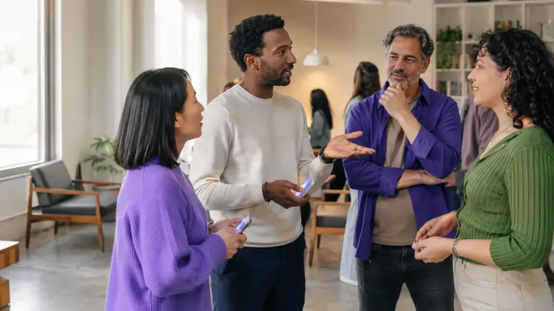 A conversation group using four connected fluency skills
