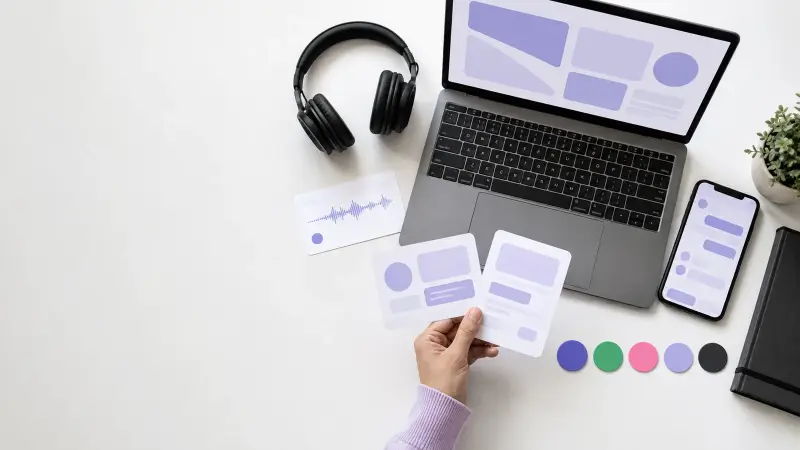A hand comparing Korean learning resources on a desk
