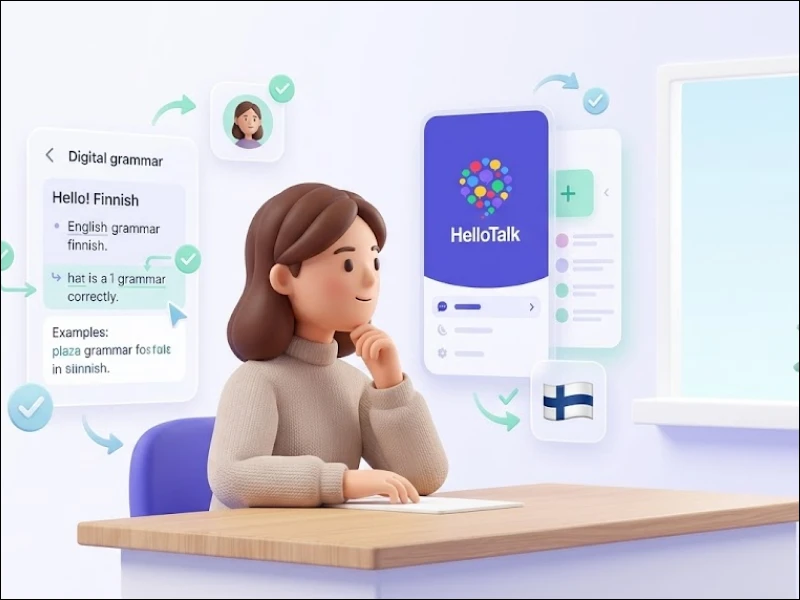 HelloTalk digital Finnish grammar lesson