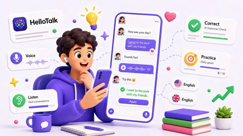 HelloTalk language exchange chat tools