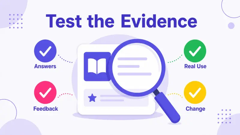 Four evidence checks for evaluating an Italian learning resource