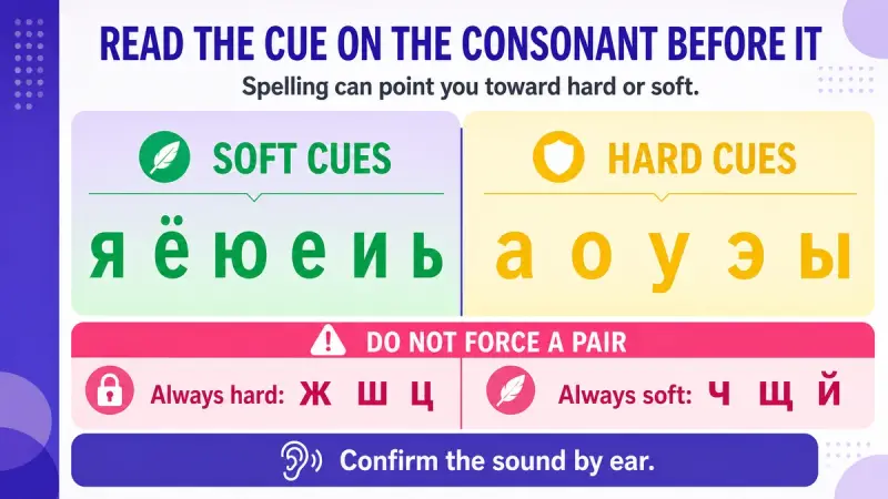 Russian spelling cues for paired hard and soft consonants with unpaired consonant exceptions