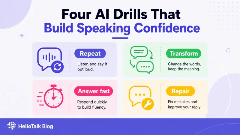 Four AI drills for building English speaking confidence