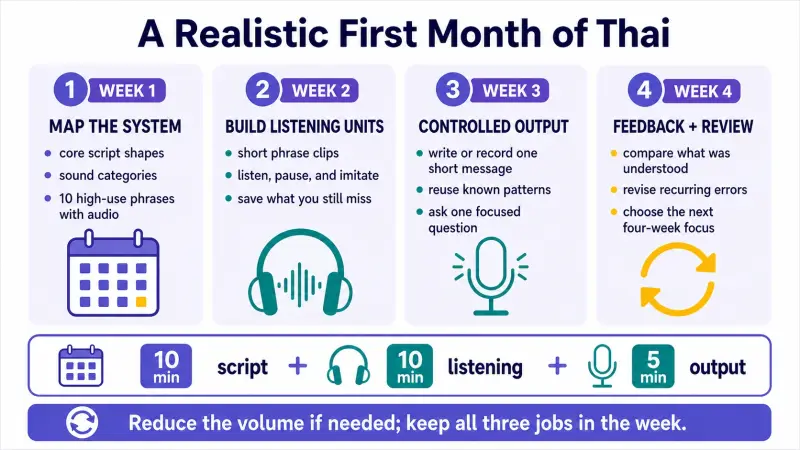 A realistic first month of Thai