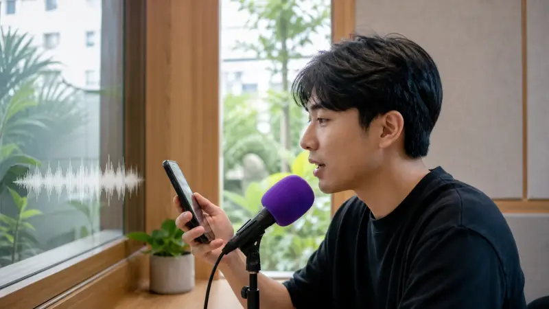A learner practicing Thai tones with responsive speaking feedback