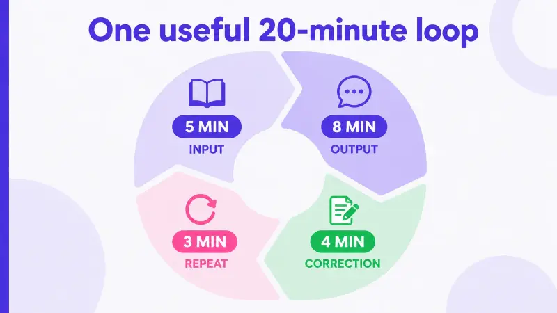 A practical twenty-minute Spanish practice loop